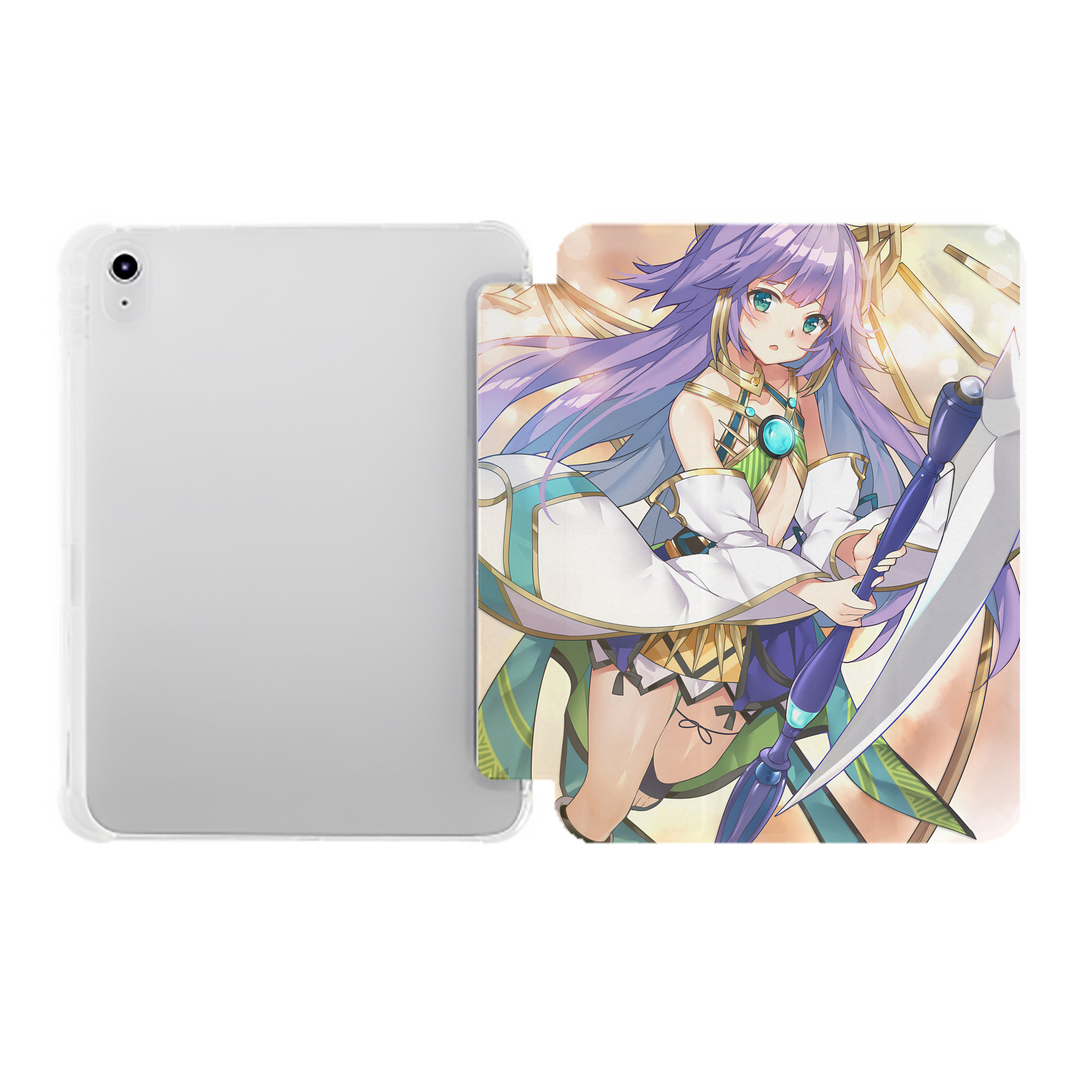 （画像用） 遊☆戯☆王 Yu-Gi-Oh! IPad ケース ペン収納付き 三つ折りスタンド PUレザー×シリコン 対応機種9.5/10.5/10.9インチ